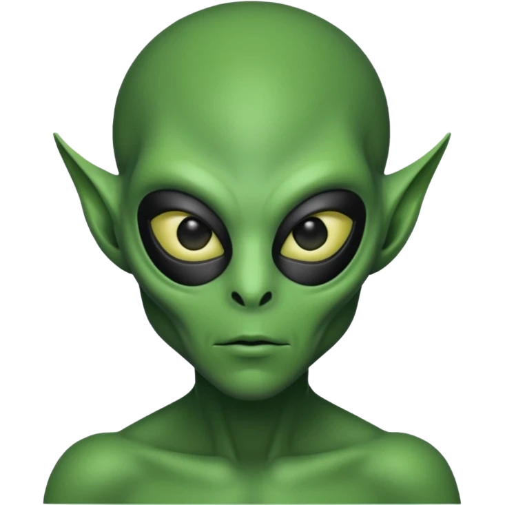 an alien with half face mask and 
 emoji