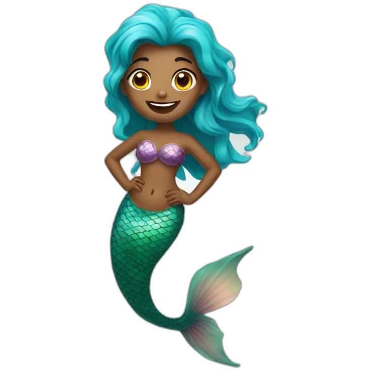 Funny mermaid emoji