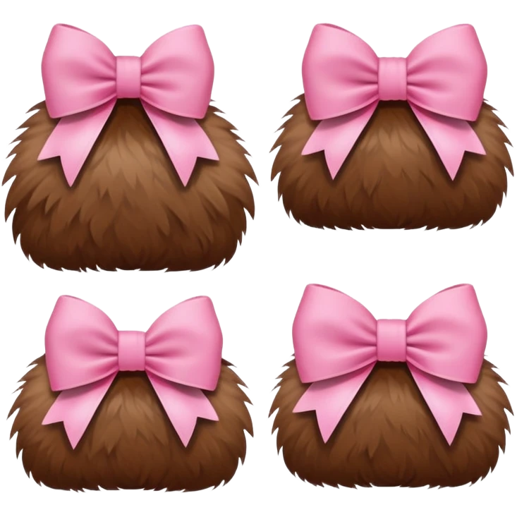 create super cute brown tops with fur and pink bows emoji