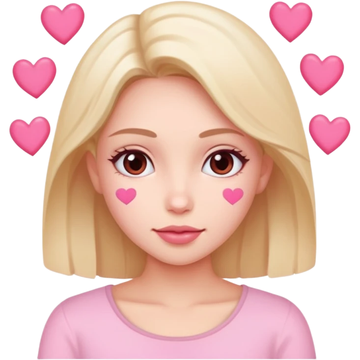 mujer con corazones rosas emoji