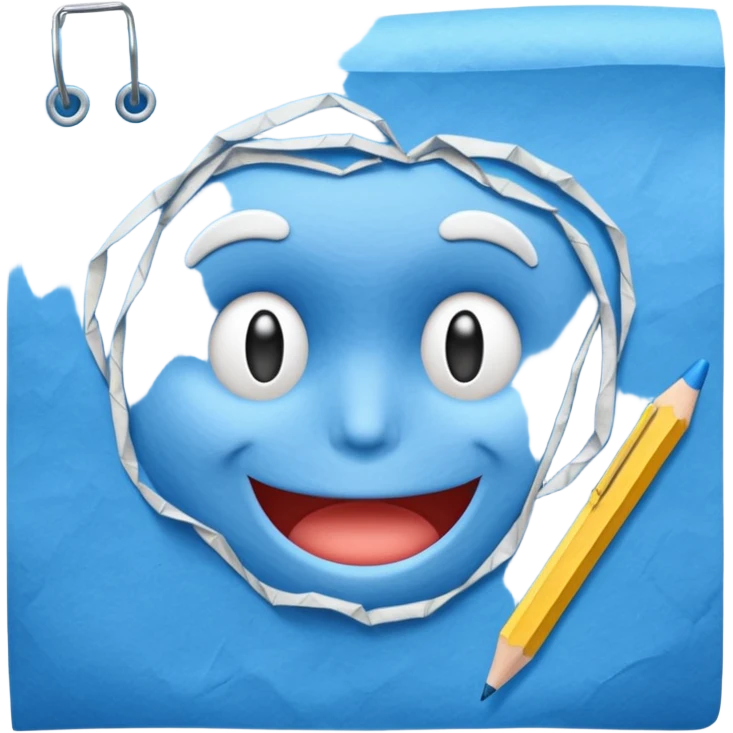 draft on blue paper emoji