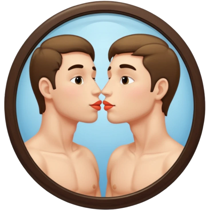 man kissing his reflection in a mirror emoji