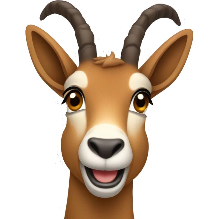 happy smiling brown chamois left hoof pointing up emoji