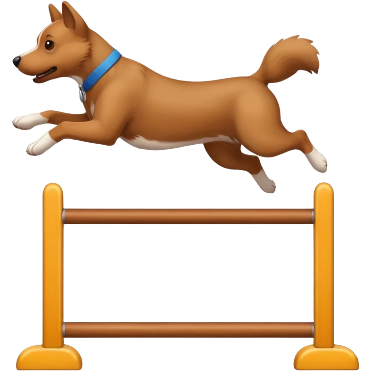 Cane che salta un’ostacolo emoji