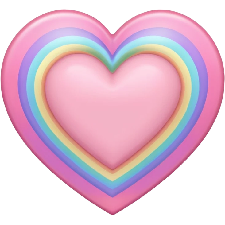 pastel heart with a soft rainbow heart border emoji