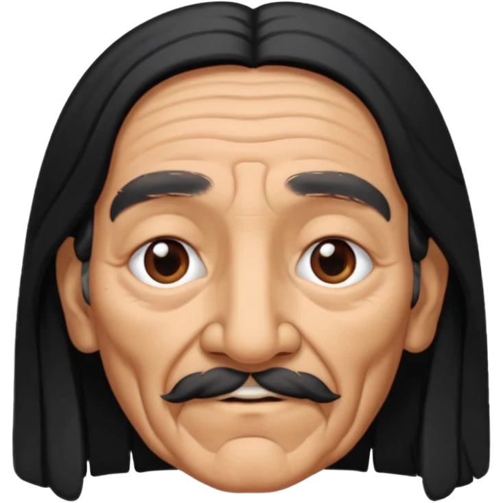 old mexican with long hair and wrinkles and nose ring emoji