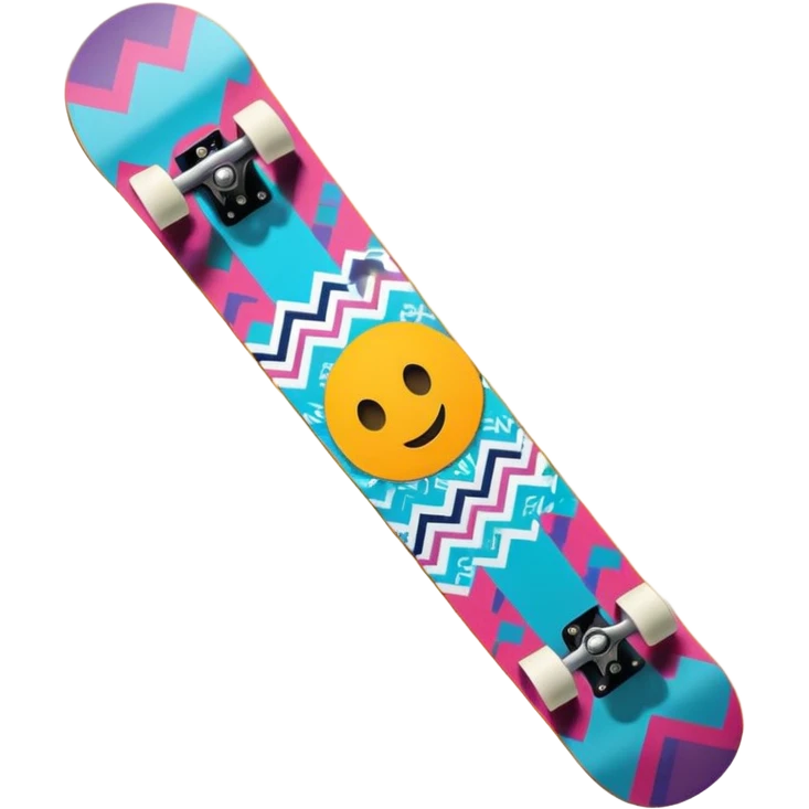 colorful patterned snowboard emoji