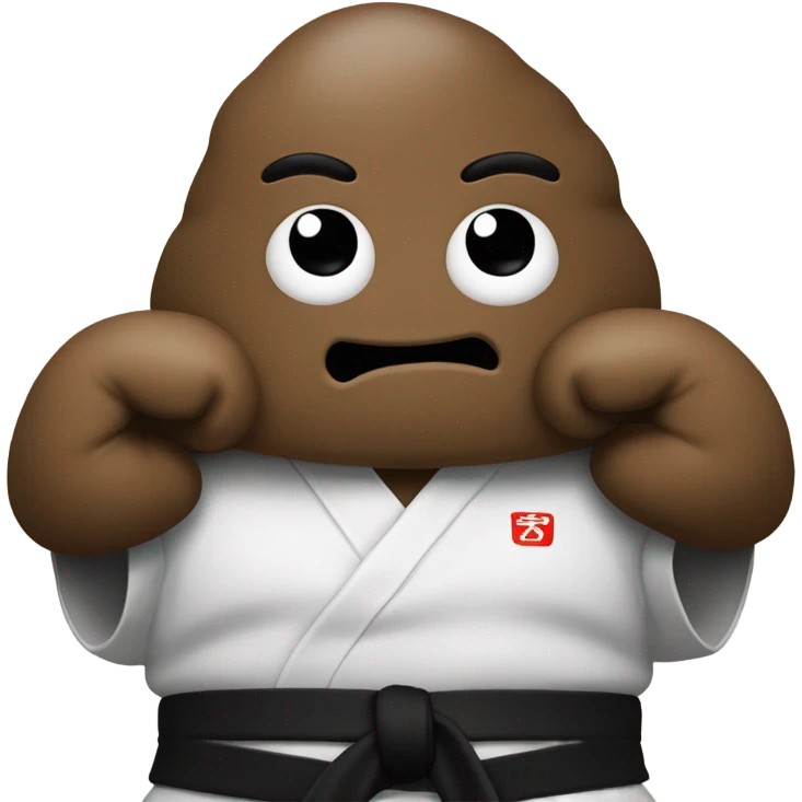 Karate Black Belt Poop Emoji emoji | AI Emoji Generator