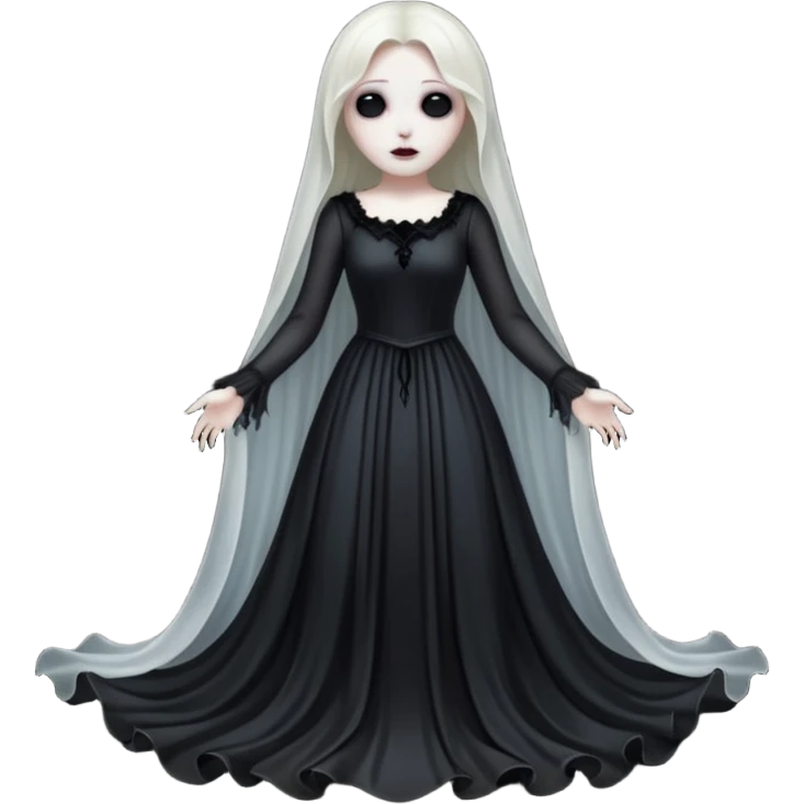 Dead ghost, black gothic style emoji