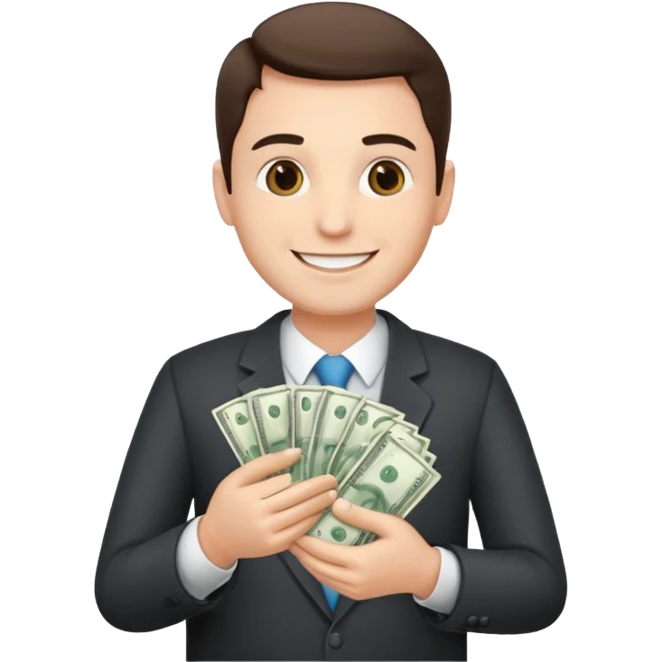 CEO with money in his hands donating to a hospital emoji