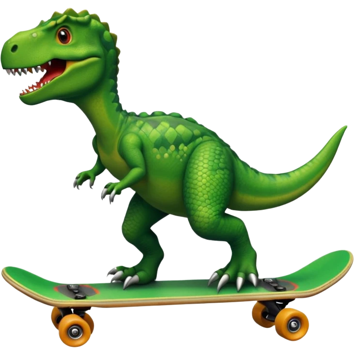 Dinosaur on a skateboard emoji