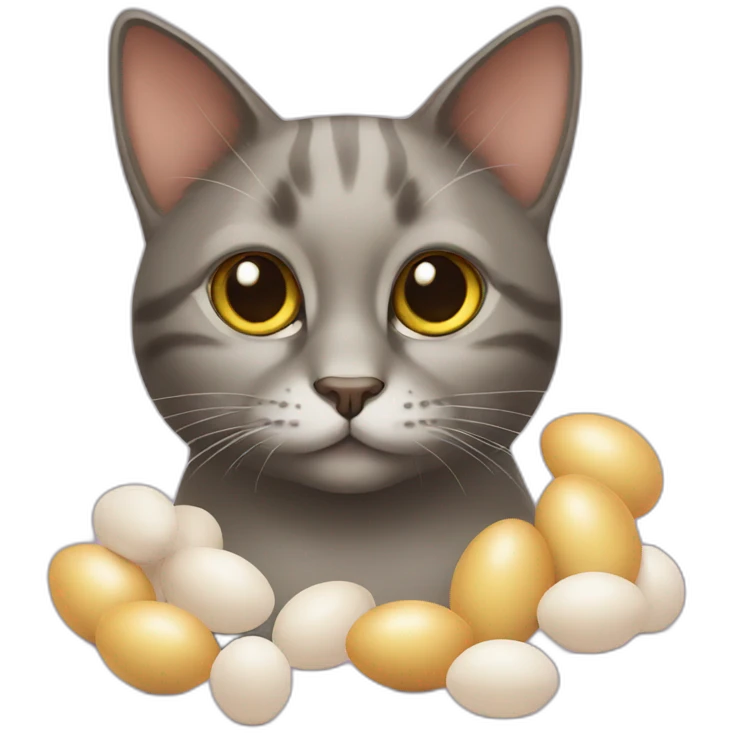 cat with eggs emoji