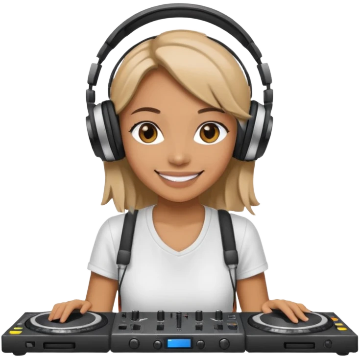 woman dj with setup emoji