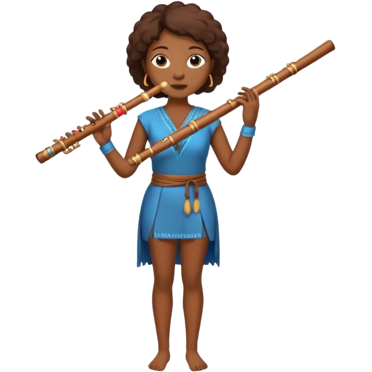 black woman playing flute full body emoji