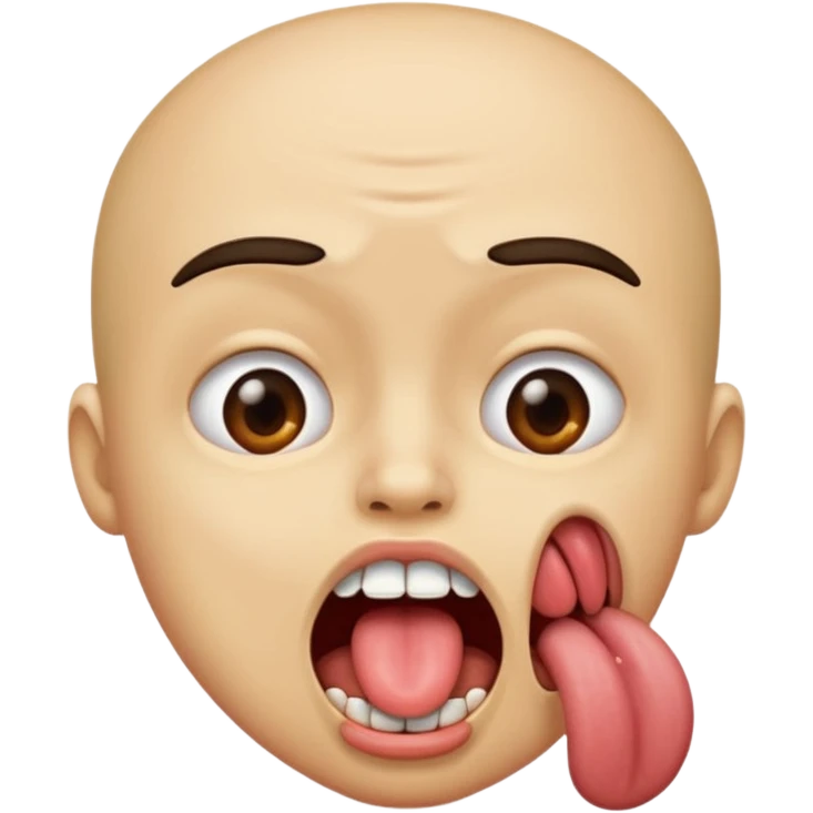 Biting tongue emoji