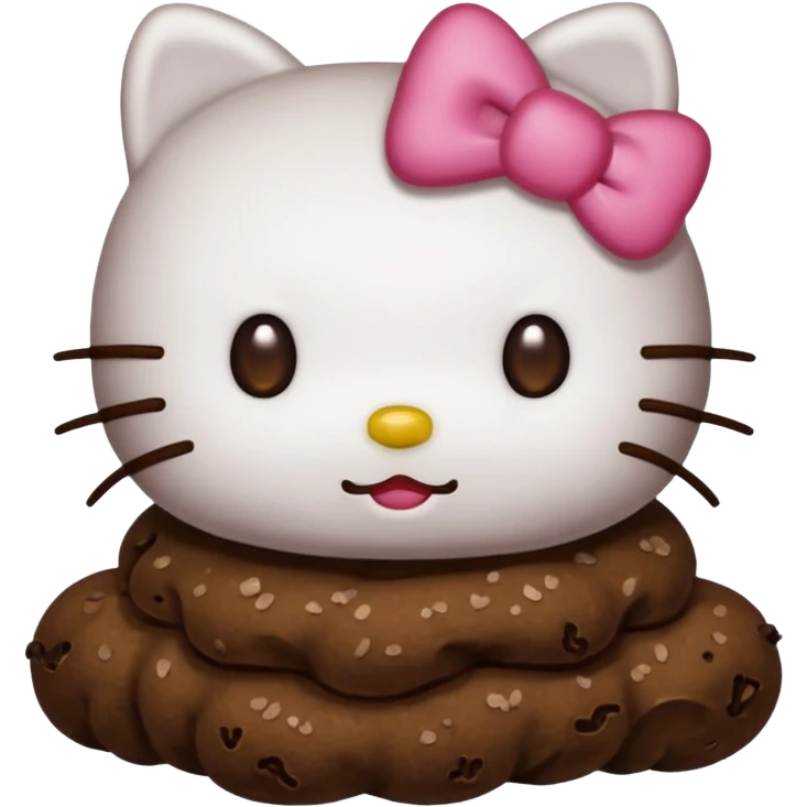 Hello kitty wearing poop emoji | AI Emoji Generator
