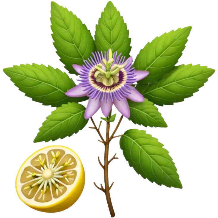 lavender, passion flower, ashwagandha roots, lemon balm emoji