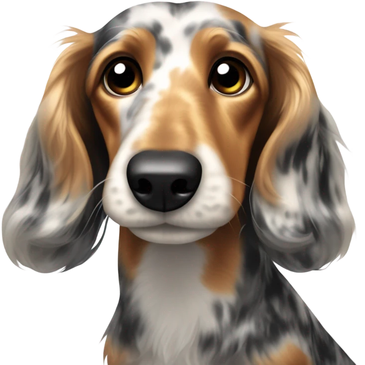 Long-haired marble dachshund emoji