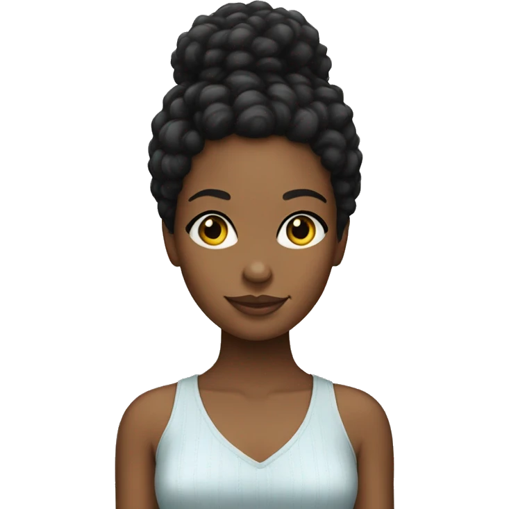 black Girl with afro pixie cut emoji