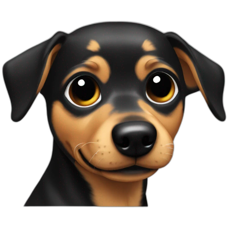 Chiweenie black emoji