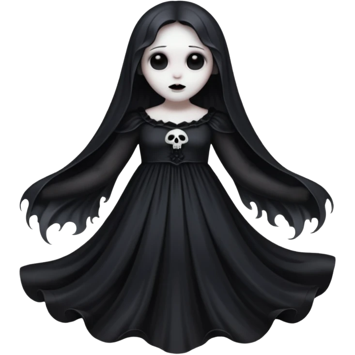 Dead ghost, black gothic style emoji