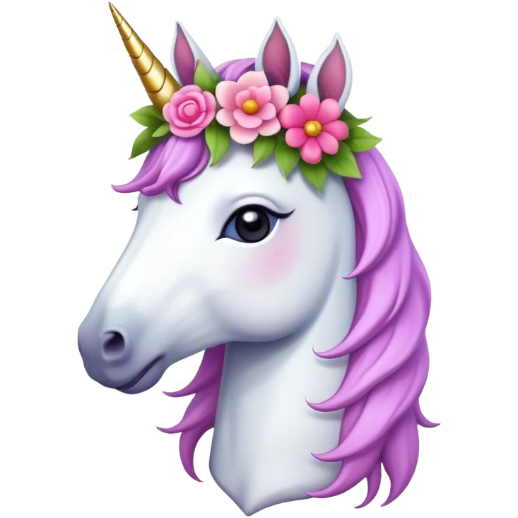 unicorn wearing flower crown emoji