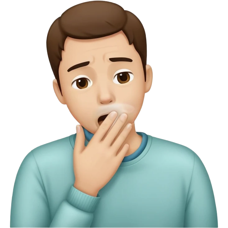 person covering their mouth with their hand while coughing, simple and expressive emoji