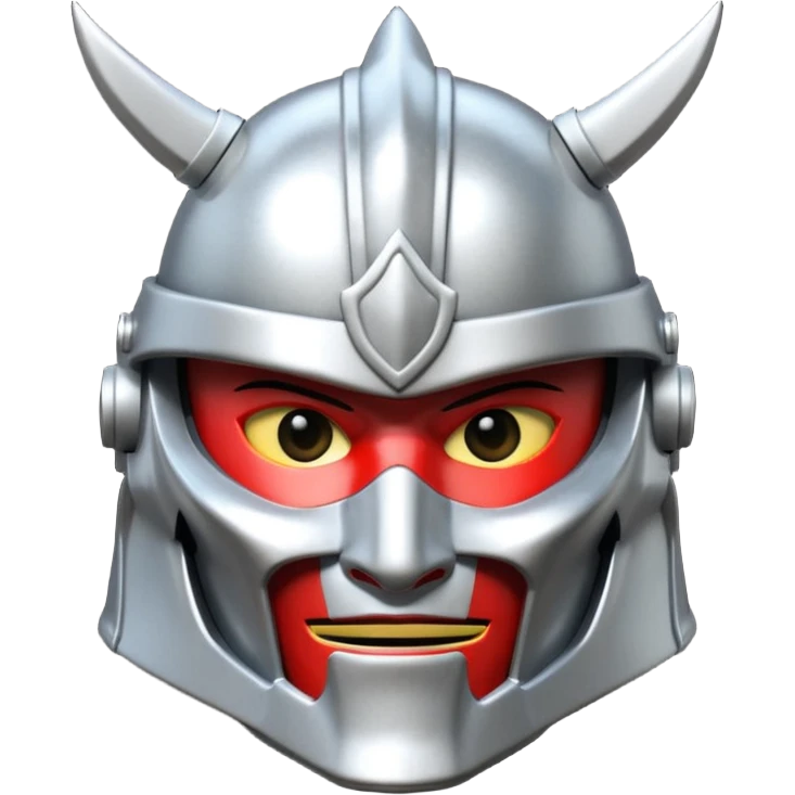 silver samurai helmet emoji