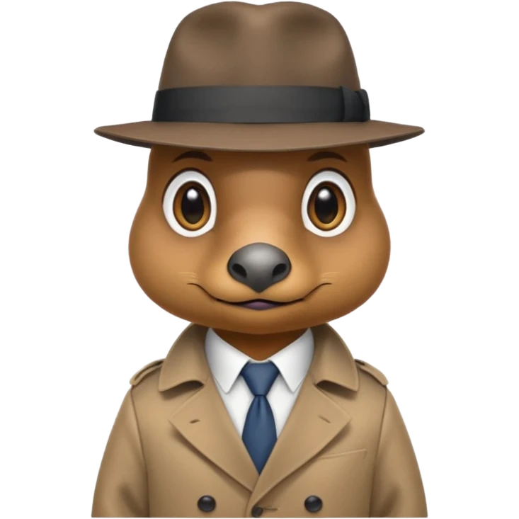 cute platypus detective emoji