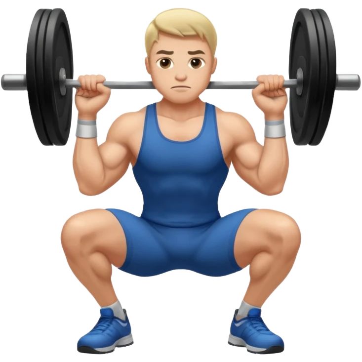 Guy squating without a dumbell emoji