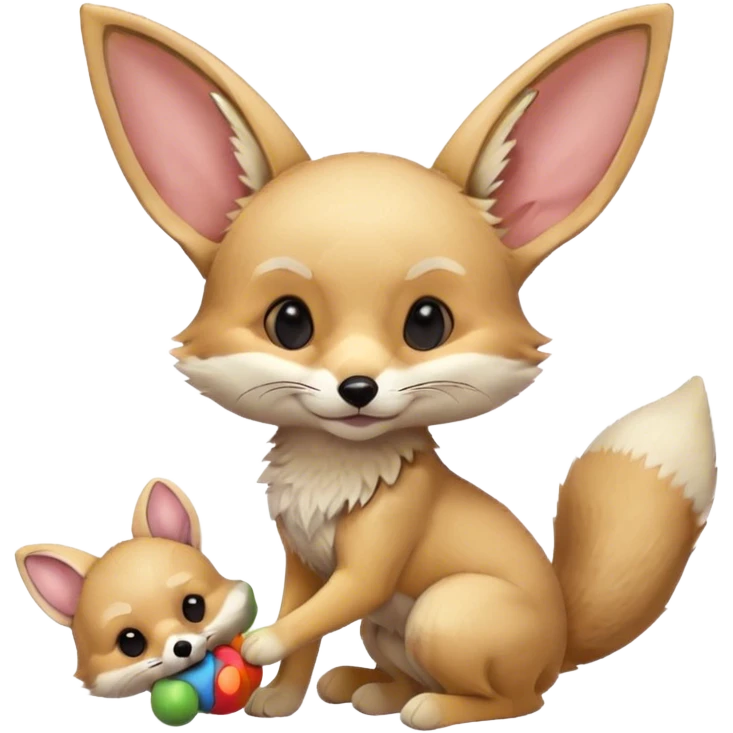 fennec playing with toys  emoji