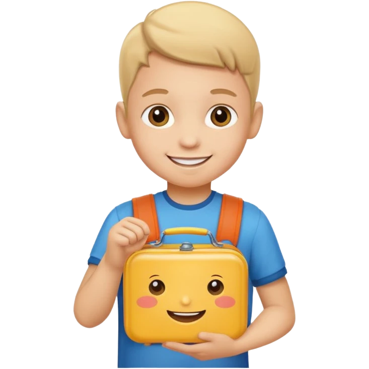 child with lunchbox emoji