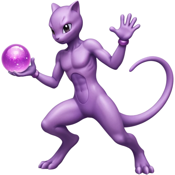 Pokemon legendary glitter purple and pink mewtwo emoji