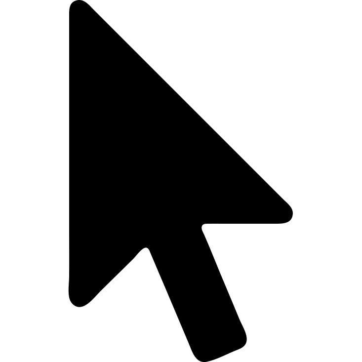 old school computer mouse cursor silhouette solid black emoji
