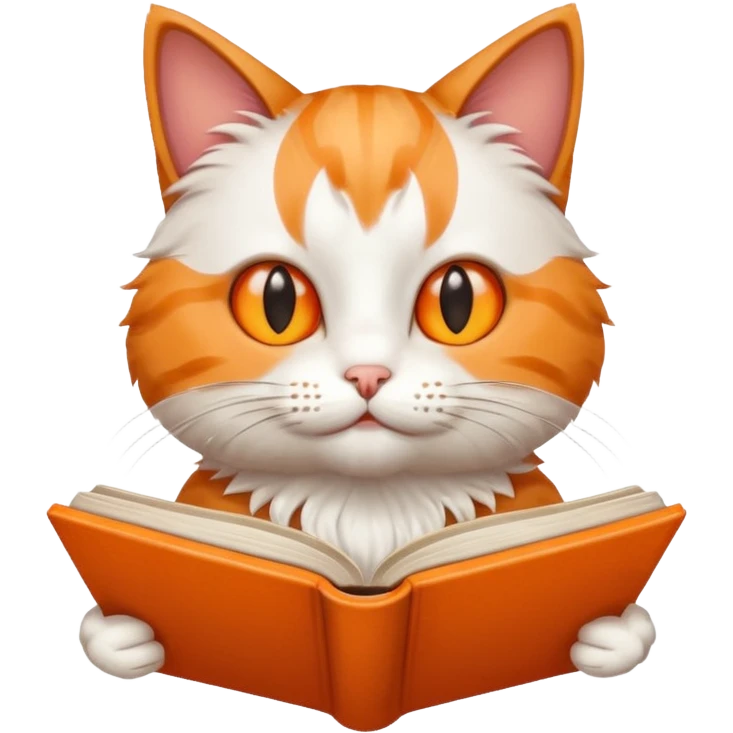 cat reading book emoji