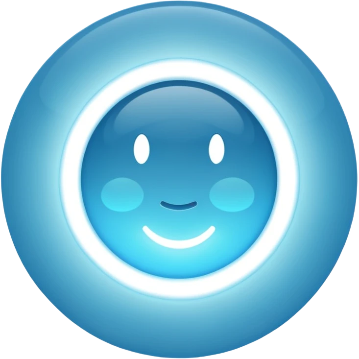 light blue glowing circle emoji
