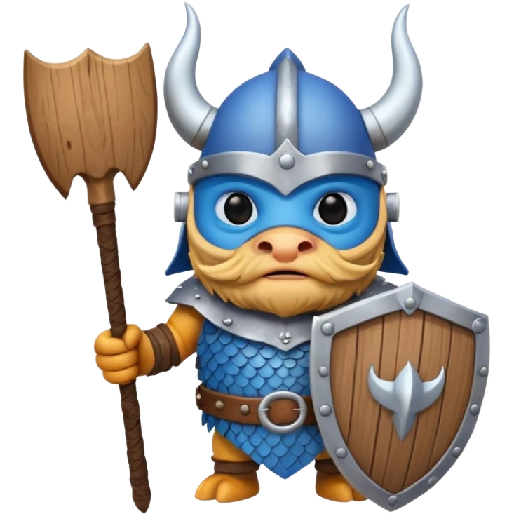 a cartoon Viking fish emoji