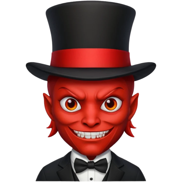 devil with suit and hat emoji