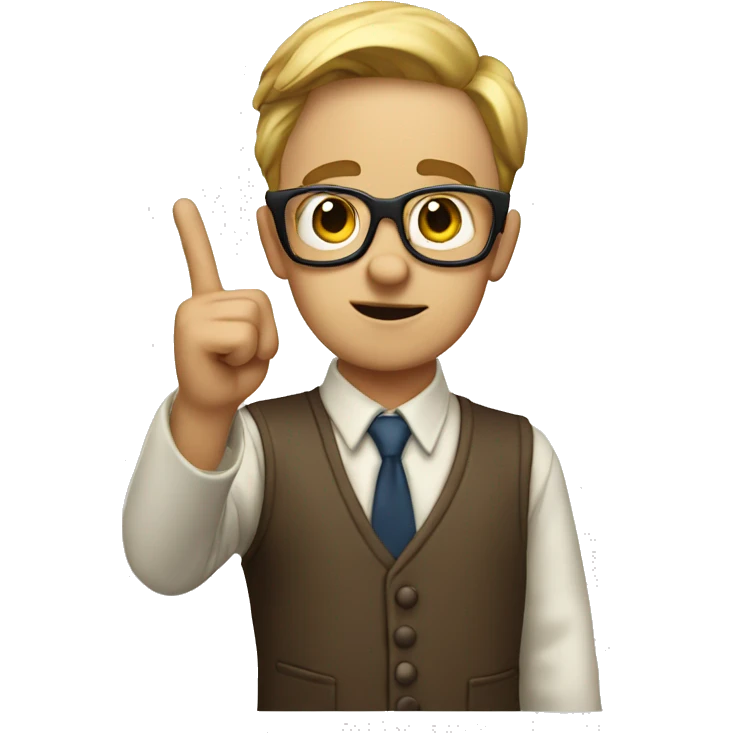 nerd raising a finger to say excuse me emoji