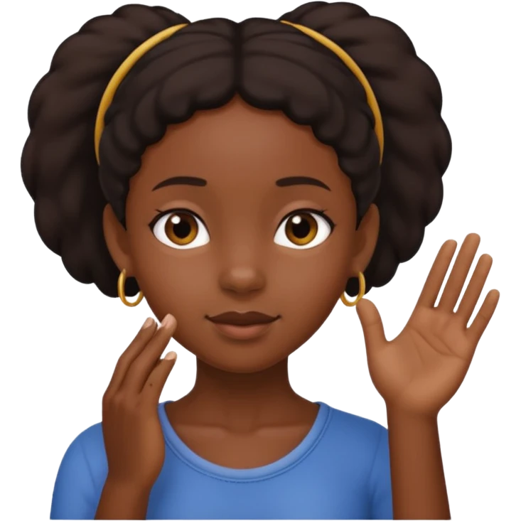 👧🏾👂🏾🤏🏾 tugging one ear emoji