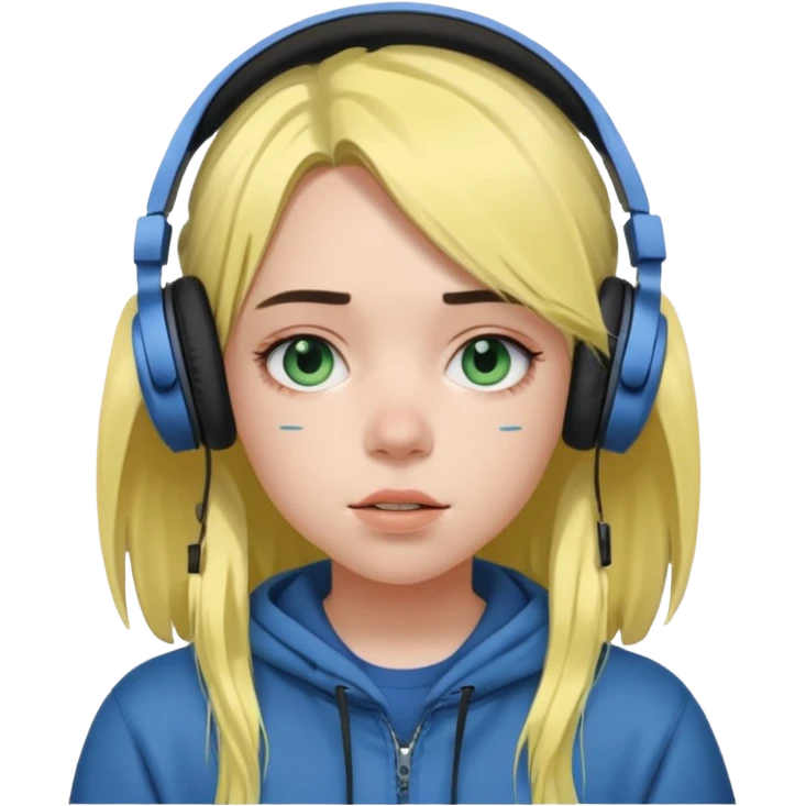 Girl listening to Billie eilish  emoji