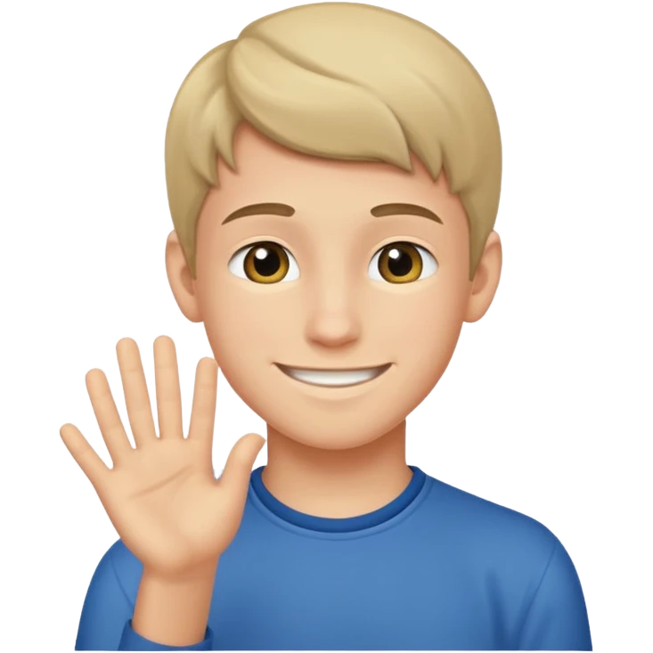 Teen boy wishing luck emoji