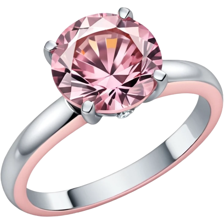 all white diamond ring, plain light pink box emoji