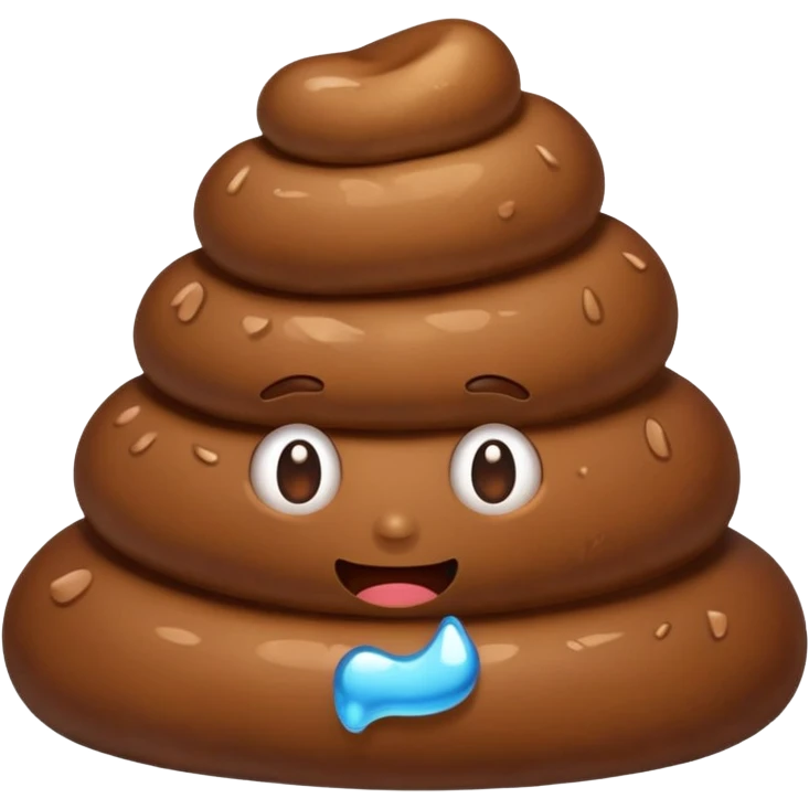 Excited poop emoji