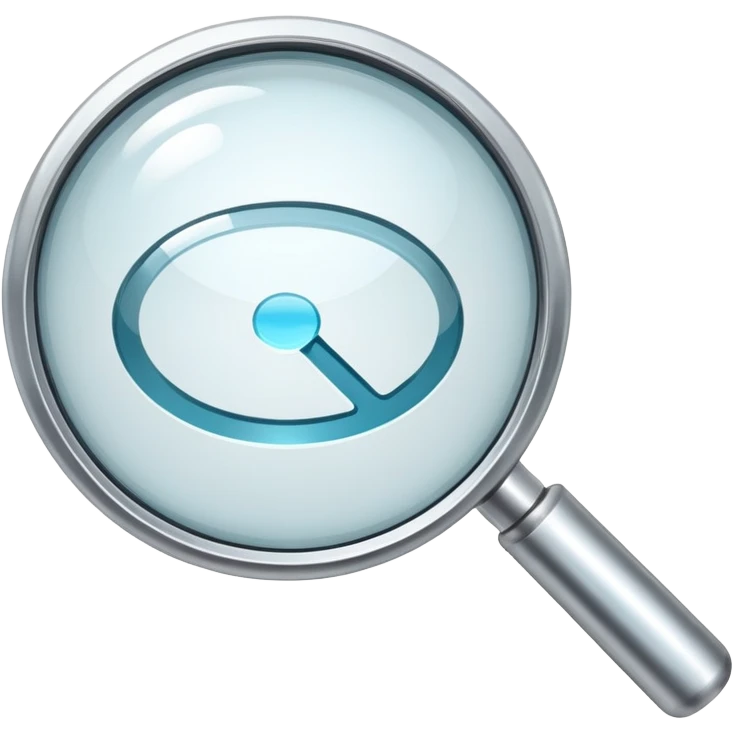 magnifying glass over code brackets in a browser, for code testing emoji
