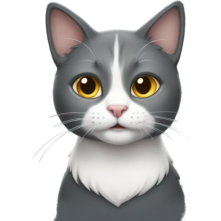 Dark grey and white cat emoji