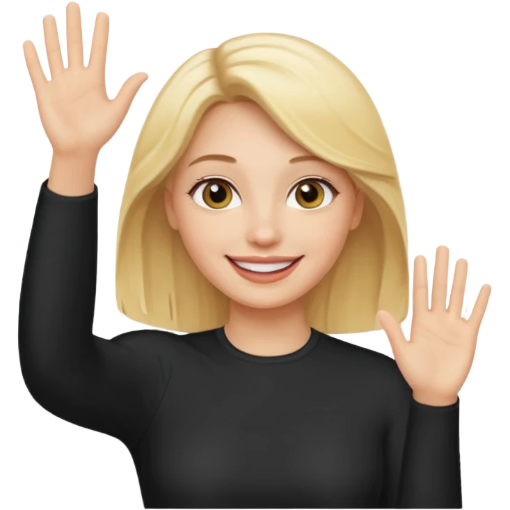 woman waving hello emoji