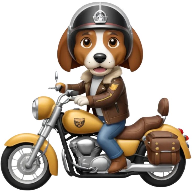 mad bassett hound on a motorcycle emoji