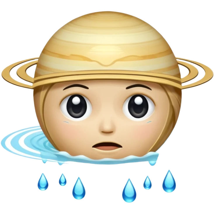 saturn planet crying  emoji