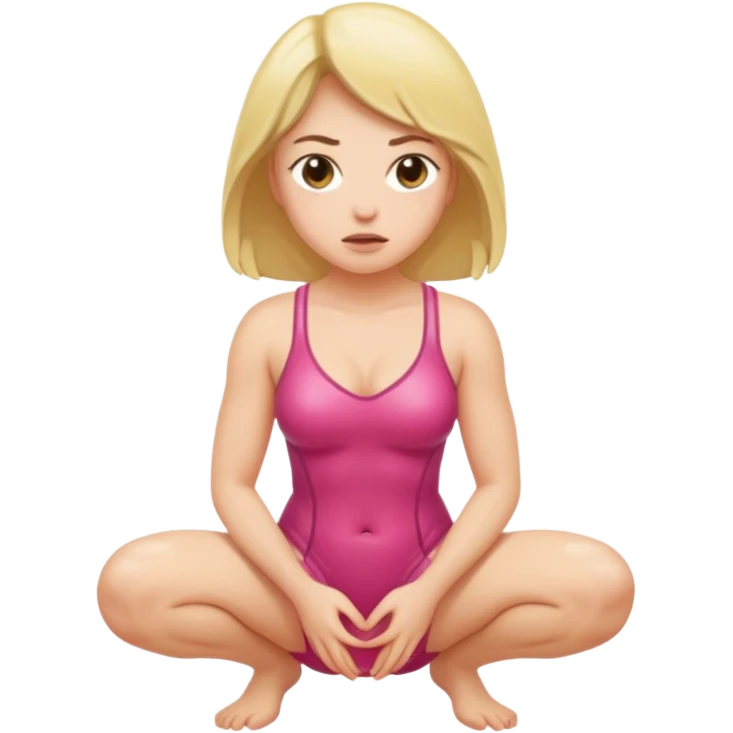 나체의 여성이 쪼그려앉아서 보지를 잘 보이게 벌려서 보여주고 있다 emoji